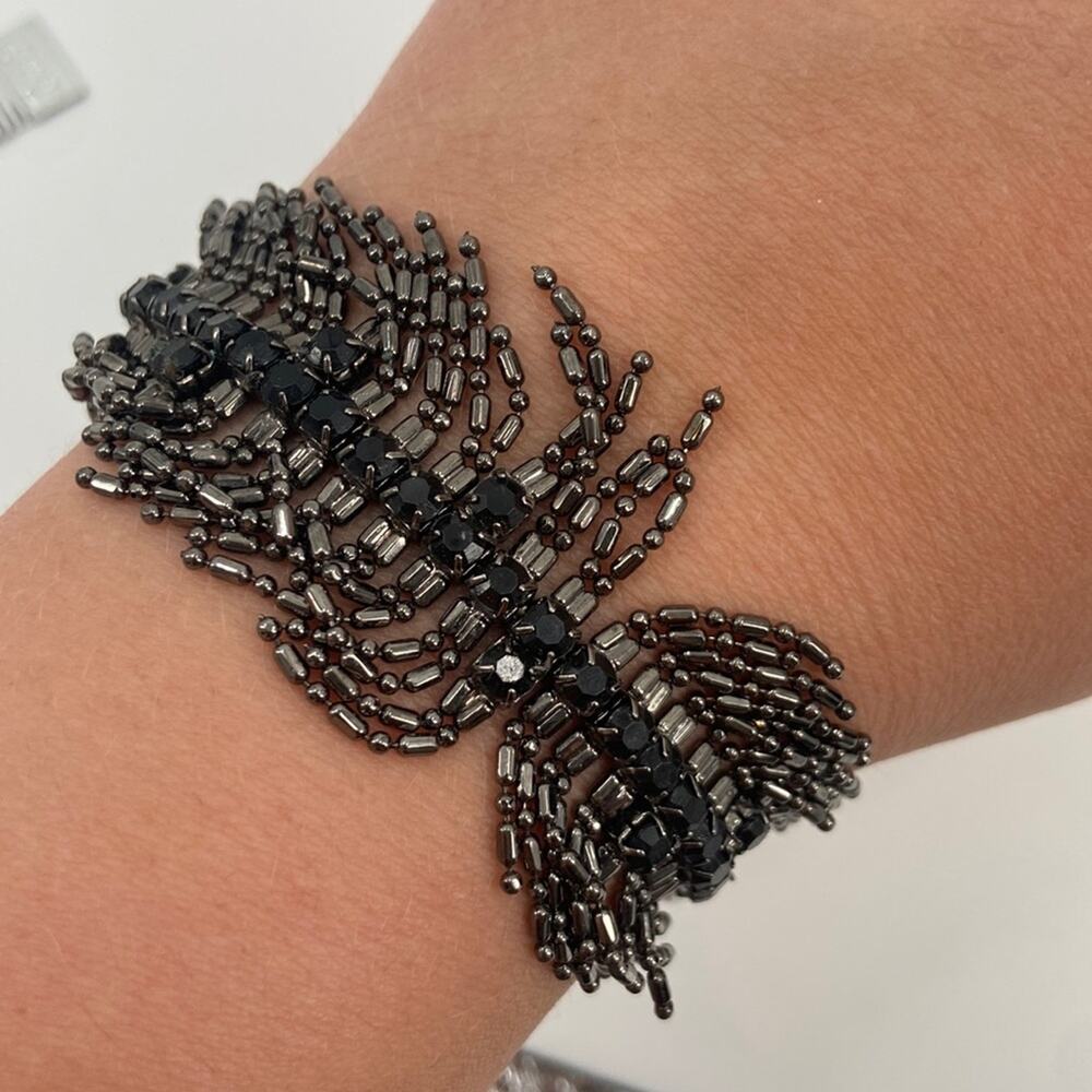 Hematite rhinestone Costume stretchy bracelet
